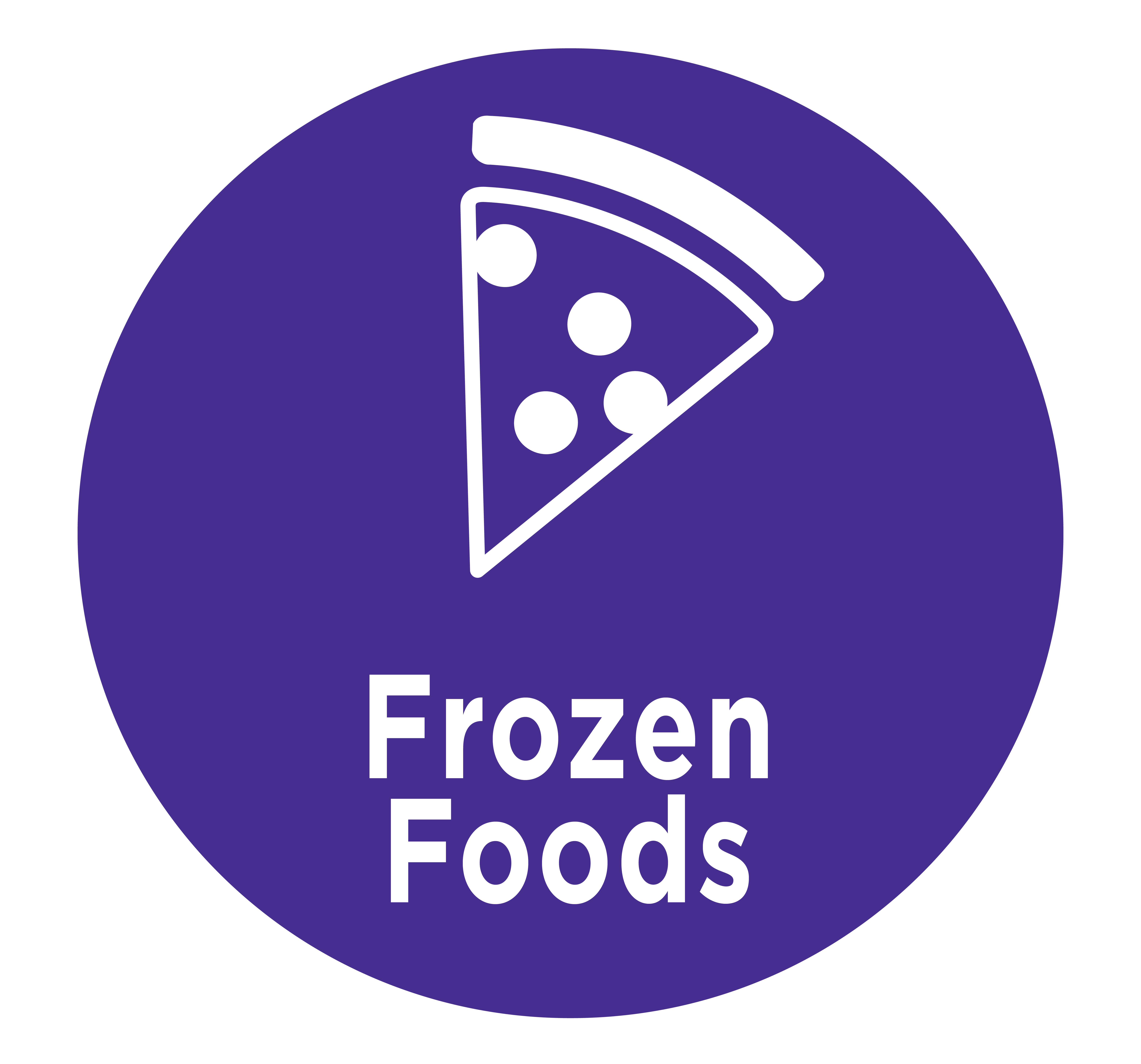 A slice of pizza representing frozen foods